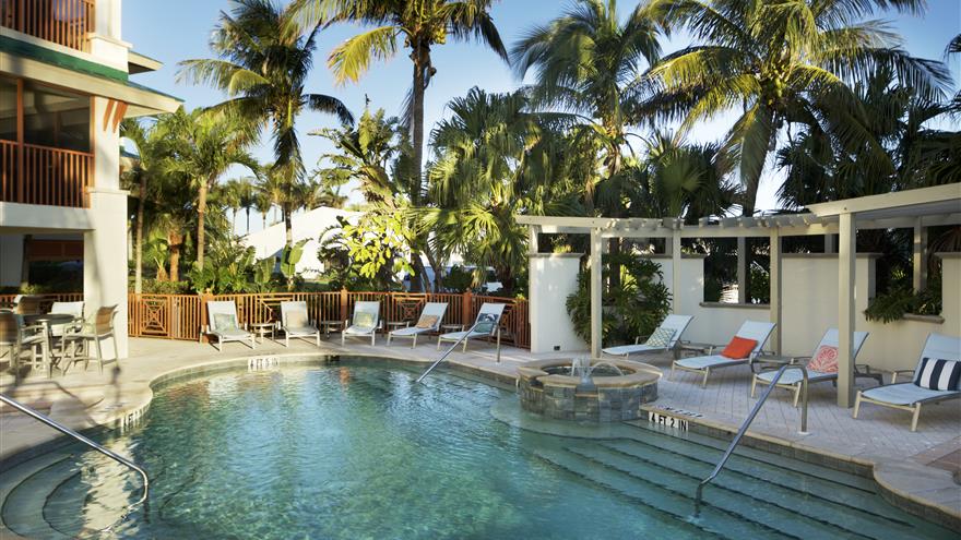 Pool at Harbourview Villas at South Seas Island Resort located at Captiva Island, Florida. 