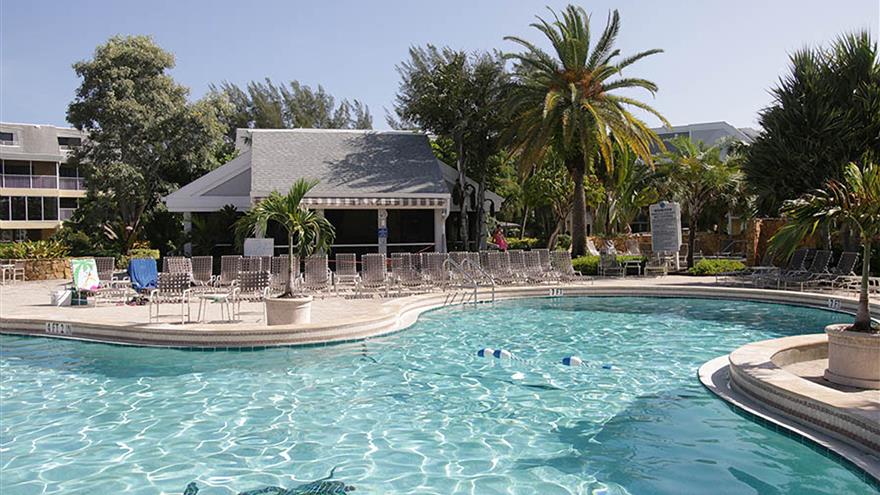 Resort pool at Tortuga Beach Club Resort located at Sanibel Island, Florida.