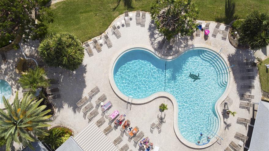 Resort pool at Tortuga Beach Club Resort located at Sanibel Island, Florida.