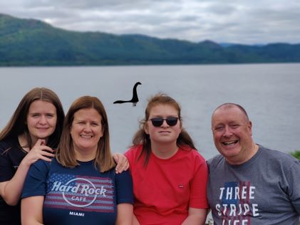 Hilton Grand Vacations Members posing, Loch Ness, Scotland. 