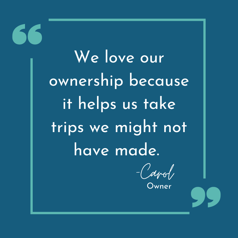 A picture quote from one Owner about why her Hilton Grand Vacations Timeshare is worth it. 