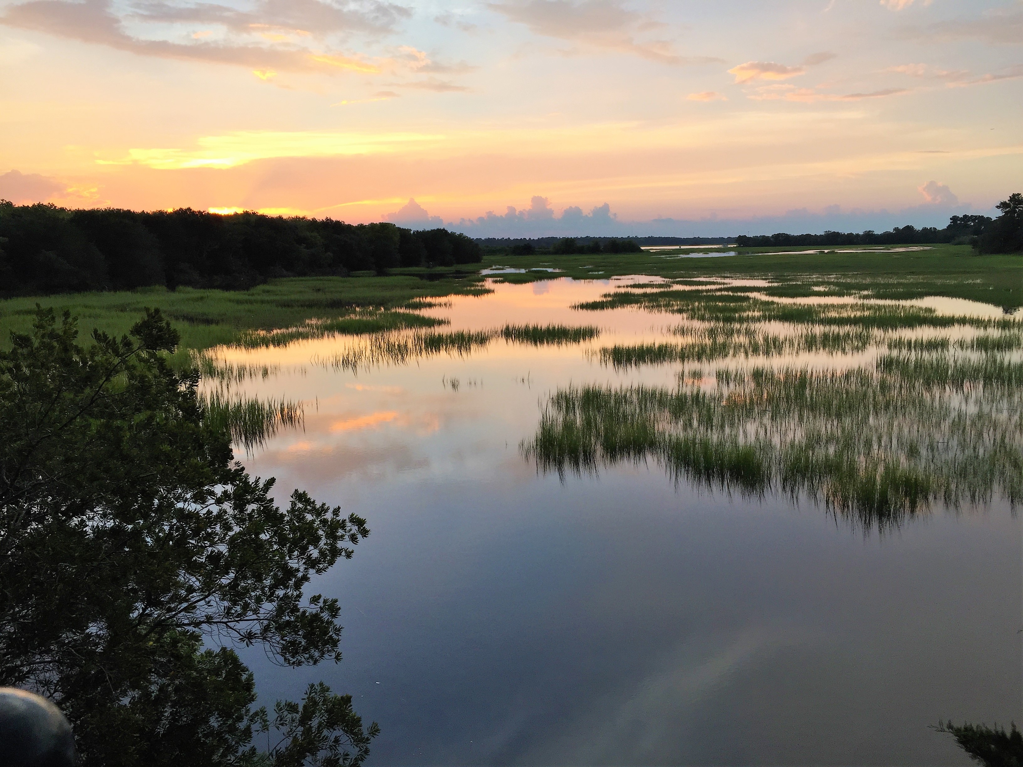 Sunset over Charleston, South Carolina Creek. 