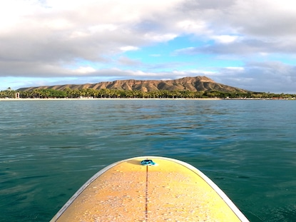 Paddle boarding at Kailua Beach Oahu, Hawaii.