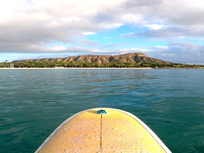 Paddle boarding at Kailua Beach Oahu, Hawaii.