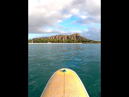 Paddle boarding at Kailua Beach Oahu, Hawaii.