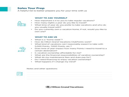 Printable: must-ask questions for your Hilton Grand Vacations timeshare sales tour.