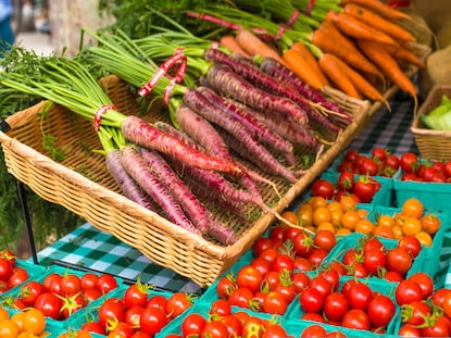 Vegetables on display at Park Silly Sunday Market in Park City, Utah. 