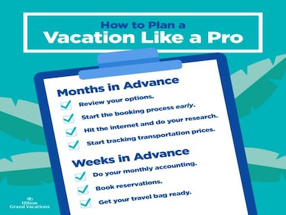 Free Hilton Grand Vacations  "how to plan vacations like a pro" printable checklist.  