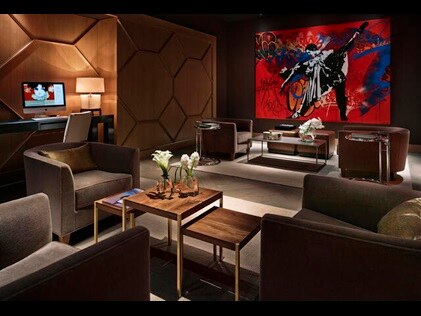 Interior shot of artwork displayed in the stylish Owners Lounge at The Quin by Hilton Club in New York City. 