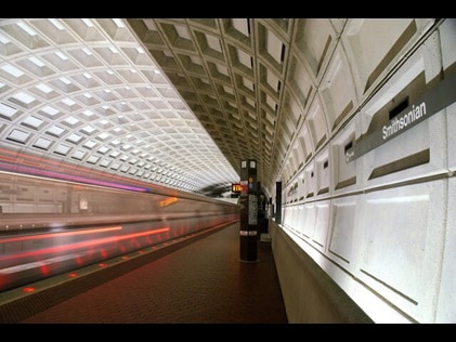 Interior shot of the Metro in Washington, D.C.