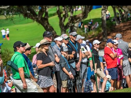 Shot of spectators lining the course at Hilton Grand Vacations Tournament of Champions.
