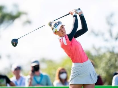 LPGA athlete taking a swing at the Hilton Grand Vacations Tournament of Champions, Orlando, Florida. 