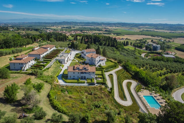 Aerial shot of Borgo alle Vigne, a HIlton Grand Vacations Club, Italy.