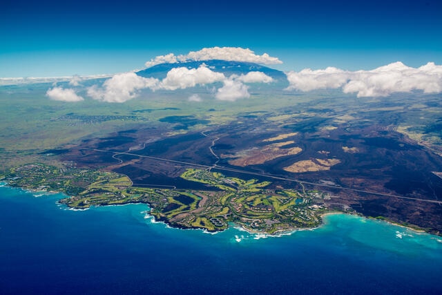 Gorgeous aerial view of the Big Island, Hawaii. 