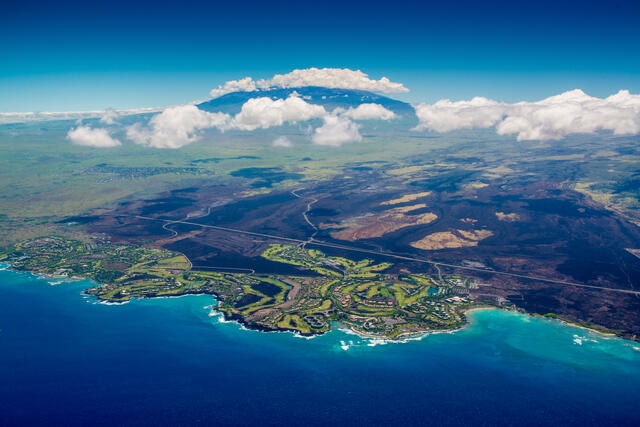 Gorgeous aerial view of the Big Island, Hawaii.
