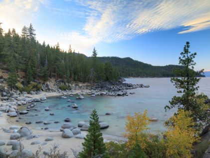 Early morning at Secret Cove Beach, on the North side of Lake Tahoe
