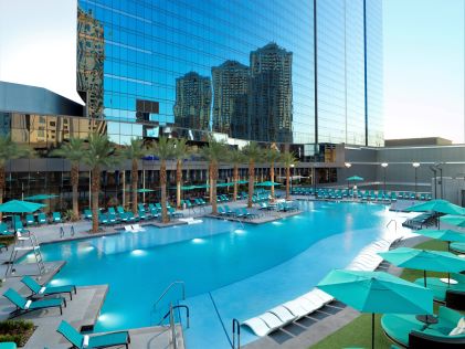 The pool at Elara, a Hilton Grand Vacations Club, a resort in Las Vegas