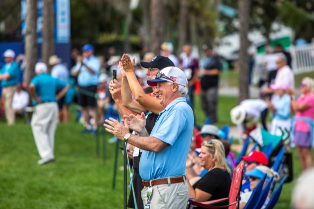 Crowd cheering, Hilton Grand Vacations Tournament of Champions, Lake Nona Golf & Country Club, Florida. 