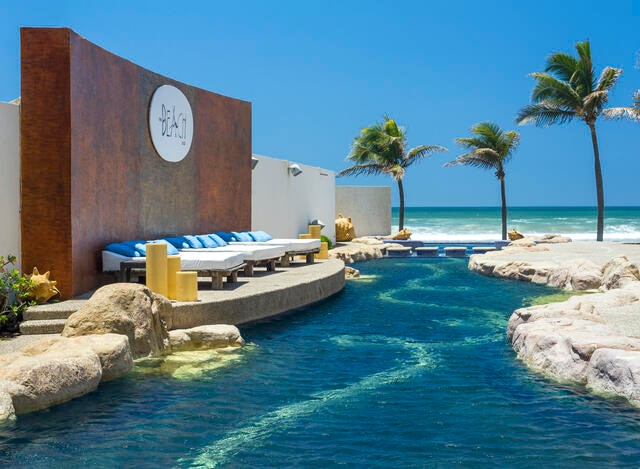 Beautiful poolside scene, The Grand Mayan Acapulco, Mexico.