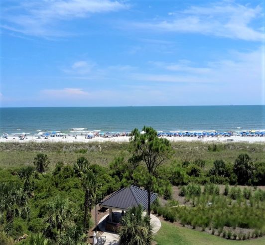 Ocean view from one of the 2-Bedroom Suites available at Ocean Oak Resort, a Hilton Grand Vacations Club, in Hilton Head Island, South Carolina