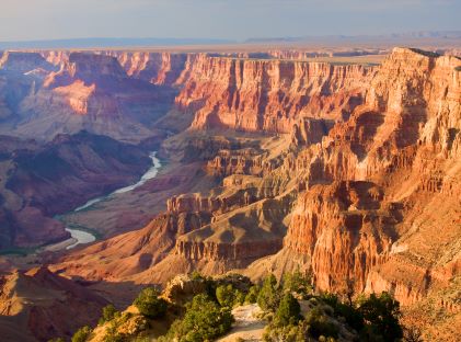 Landscape of the Grand Canyon National Park and the Colorado River from Desert View Point