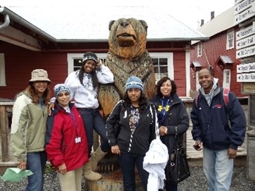 Hilton Grand Vacations Owner and family happily posing, Alaska. 