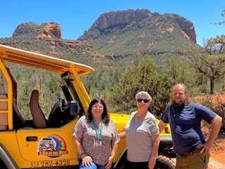 Explorer Bruce and his family on a Jeep tour around Sedona, Arizona
