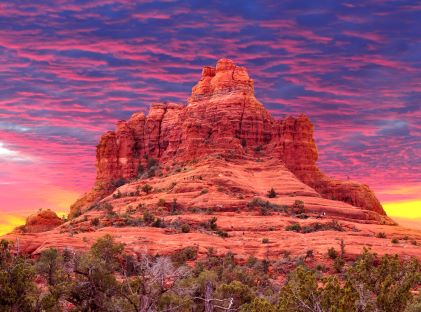 Bell Rock in Sedona, Arizona, at sunset