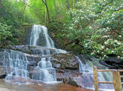 Laurel Falls in the Great Smoky Mountains National Park in Tennessee