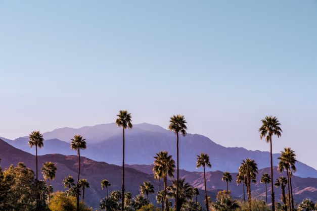 View of the San Jacinto Mountains from Palm Springs, California