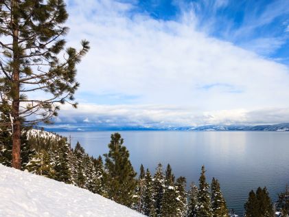 Lake Tahoe in California in the winter