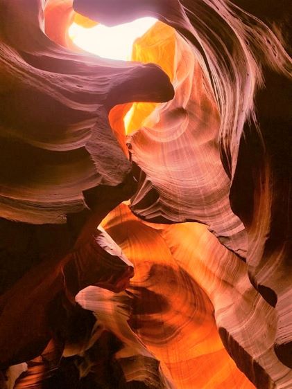 Red sandstone formations of Antelope Canyon near Page, Arizona