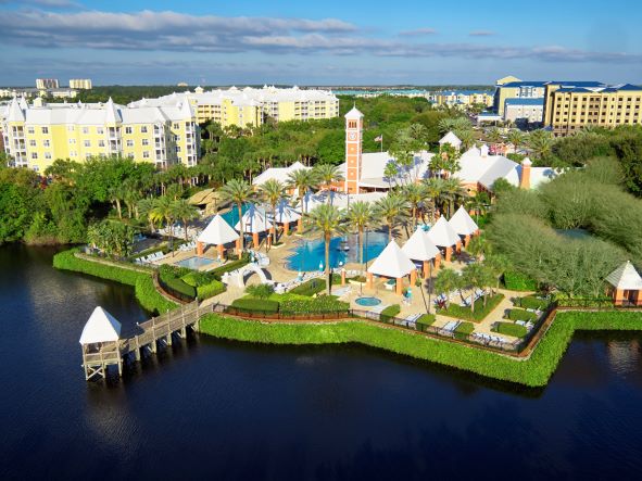 Beautiful aerial image, SeaWorld Orlando®, a Hilton Grand Vacations Club, Orlando, Florida.