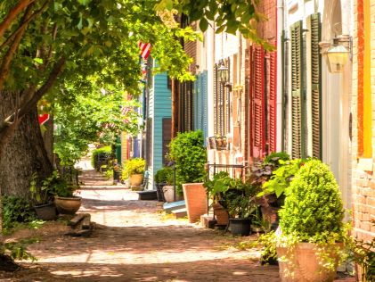 Colorful houses in Alexandria, Virginia