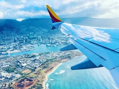 View of Hawaii from an airplane