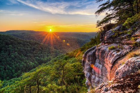 Stunning sunset views, Great Smoky Mountains National Park, Gatlinburg, Tennessee. 