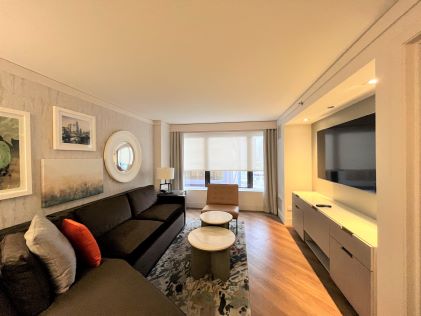 The separate living area in a Suite at Chicago Magnificent Mile, a Hilton Grand Vacations Club