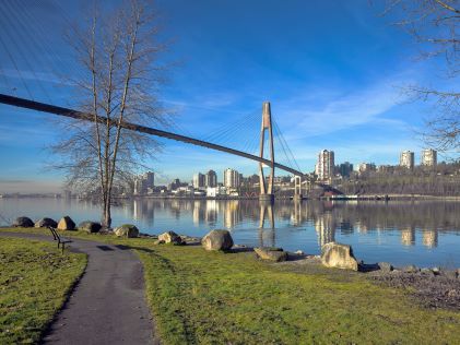 SkyTrain bridge over the Fraser River in Vancouver