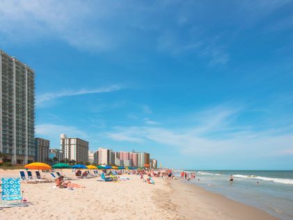 Beach at Myrtle Beach, South Carolina, on a sunny day