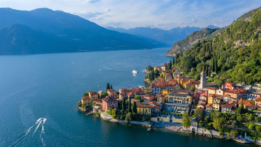 Aerial view of Lake Como, Italy