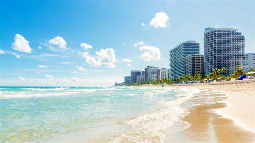 A sunny beach in Miami, Florida