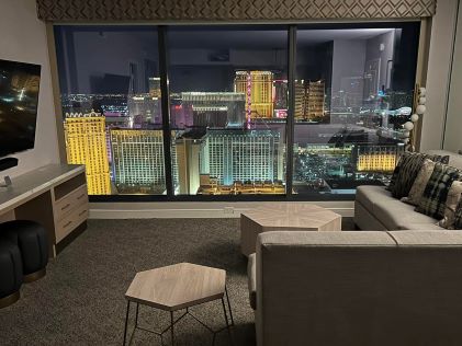 A view of the Las Vegas Strip from Elara, a Hilton Grand Vacations Club