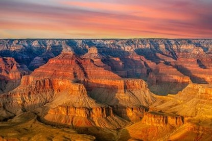 Beautiful aerial image, the Grand Canyon, sunset, Arizona. 