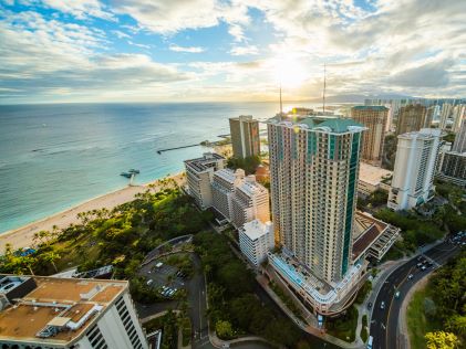Aerial view of Hilton Hawaiian Village on Oahu