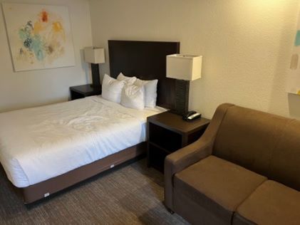 The bedroom area of a Studio at Sedona Summit, a Hilton Vacation Club in Arizona