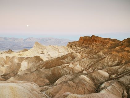 Desert landscape of Zabriskie Point in Death Valley National Park in California