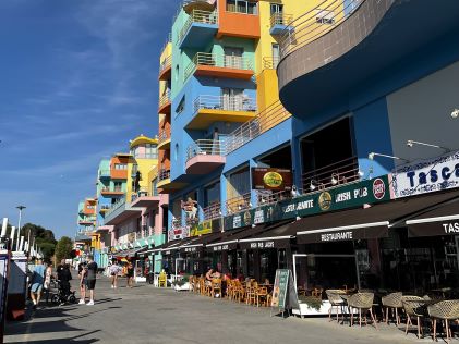 Colorful buildings in Algarve, Portugal