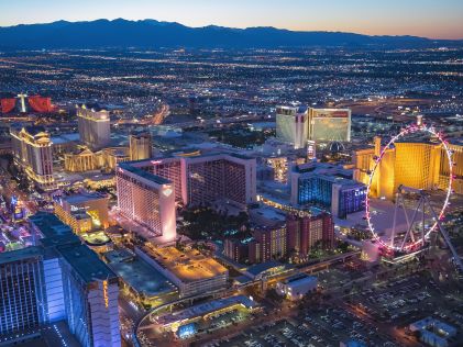Aerial view of the Las Vegas Strip