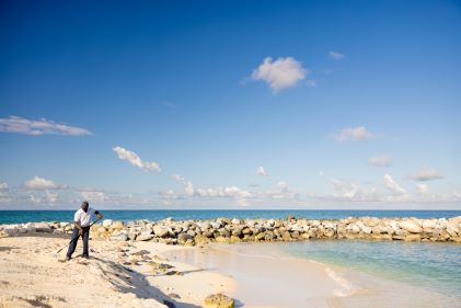 Hilton Grand Vacations Team Member, beach clean up, Barbados.