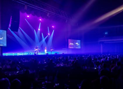 Mickey Guyton performing, small private concert, Hilton Grand Vacations Members watching, HGV Live!, Orlando, Florida. 